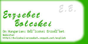 erzsebet bolcskei business card